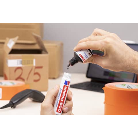 Inchiostro permanente per ricarica edding T 25 rosso - 30 ml E-T25 002